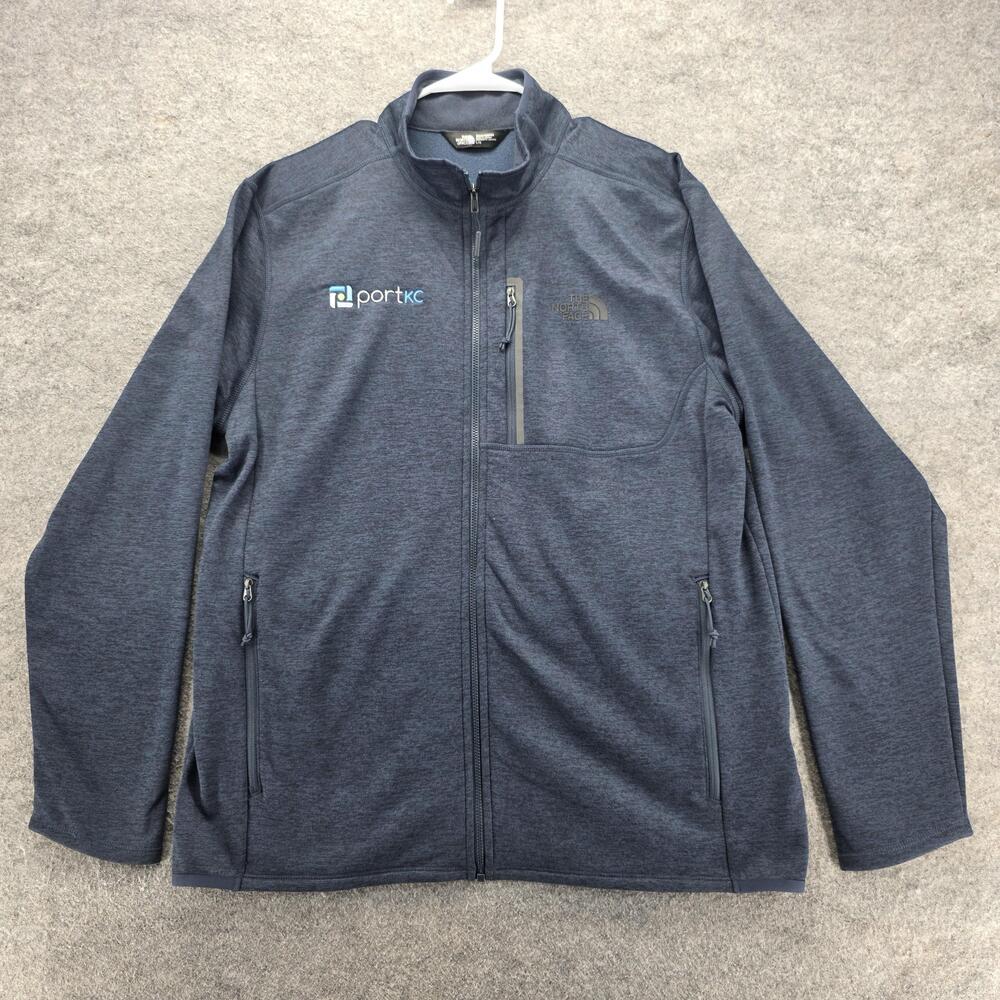 The North Face Jacket Mens Large Gray Full Zip Fleece Softshell PortKC Logo